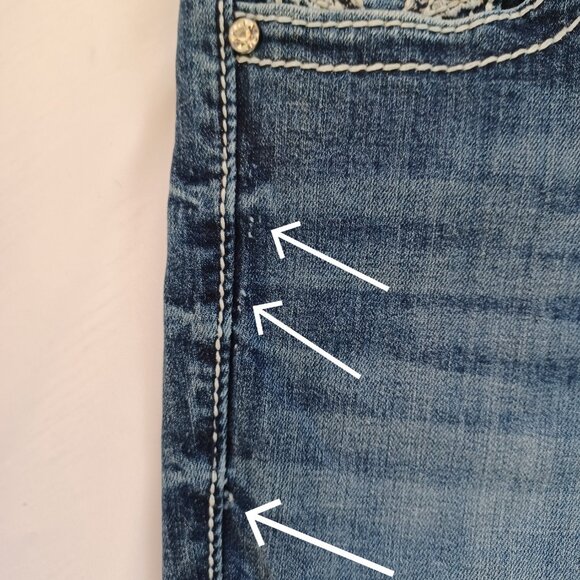 Vigoss Jeans The New York Capri Midrise Cropped Dark Wash Stretch Juniors Size 7 - Picture 5 of 14